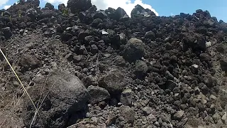 Extinct lava flow on the slope of Mayon Volcano
