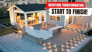 CRAZY Backyard TRANSFORMATION - Full Build Time Lapse