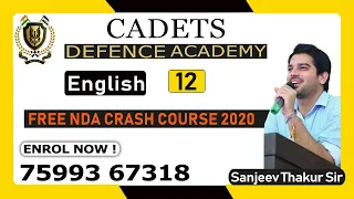 English Class-12 | NDA/AIRFORCE/NAVY/AFCAT/CDS | Cadets Defence Academy | Nda 2020