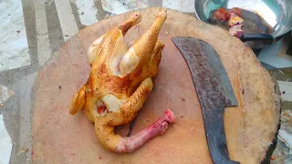 Country chicken cutting skills in indian village markets #indianstreetmarkets #howtocut #ism