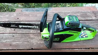 Аккумуляторная цепная пила GreenWorks GD 40CS15. Работа в саду и на заготовке дров