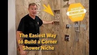 The Easiest Way to Build a Corner Shower Niche l PLAN-LEARN-BUILD