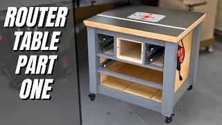 Router table part 1. Mobile table with dust collection and storage to improve organization