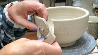 Making a Yarn Bowl on the Potter's Wheel!   Day 37 Quarantine Distraction Video