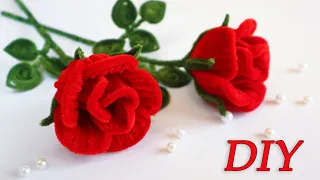 🌹ROSE PIPE CLEANERS DIY🌹How to make a rose for a gift