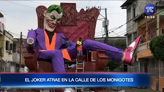 Monigote del Joker atrae a turistas en el Suburbio de Guayaquil