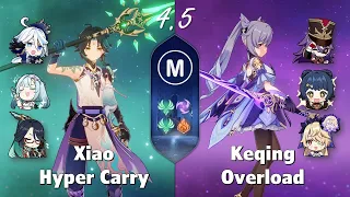 Xiao C0 Hyper Carry & Keqing C5 Overload - Abyss 4.5 Genshin Impact - Floor 12 9 stars