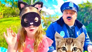 Nastya and Funny Police Chase Story Pretend Play. Dress up for kids