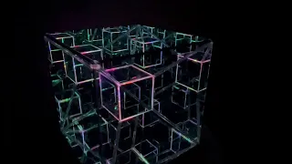 12" Tesseract Hyper Cube Infinity Mirror Art Sculpture by Nicky Alice