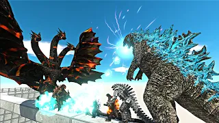 Godzilla vs Other Kaiju Monsters | Godzilla 2021 vs Volcano Ghidorah-Animal Revolt Battle Simulator