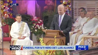 NYPD Commissioner speaks about Luis Alvarez’s service and dedication at the detective’s funeral