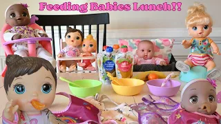 Feeding Baby Alive Friends Real Baby Food! Lunchtime Baby Doll Fun!