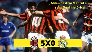 Milan destrói Real Madrid em semifinal da Champions 88/89. Milan 5-0 Real Madrid