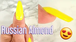 Hard Builder Gel on Forms | Sculpted Russian Almond Tutorial |