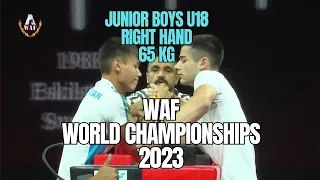 2023 WAF 65 KG RIGHT HAND JUNIOR BOYS U18 ALL MATCHES