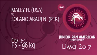 BRONZE FS - 96 kg: H. MALEY (USA) df. N. SOLANO ARAUJ (PER) by TF, 11-1