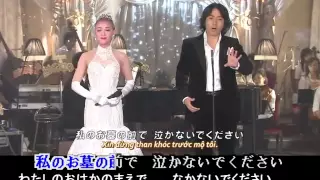 秋川雅史＆宝塚歌劇団-千の風になって,自作演歌カラオケ(右歌入り、左カラオケ)テロップの日本語歌詞字幕付き、中国語の訳文&解說