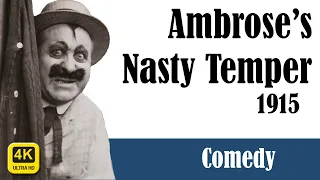 1915 - Ambrose's Nasty Temper | 4K Restoration | Keystone Cops Comedy | Mack Sennett Full Movie Free