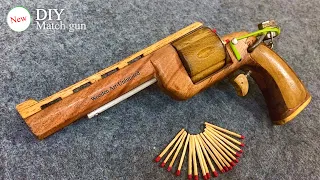 Wooden art // Full video- How to make a match gun