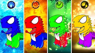 BABY SPIDER DINOSAURS T-REX Four Elements Power: Fire, Water, Air & Earth | Very Sad Story