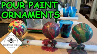 Easy Pour Paint Christmas Ornaments - Affordable Holiday DIY