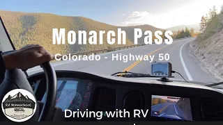 Monarch Pass, Colorado in RV - Big Rig, Super C, Jayco Seneca, Mountain Driving, full pass