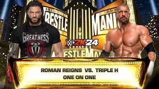 WWE 2K24 - Roman reigns vs Triple H super man punch