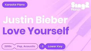 Justin Bieber - Love Yourself (Lower Key) Piano Karaoke