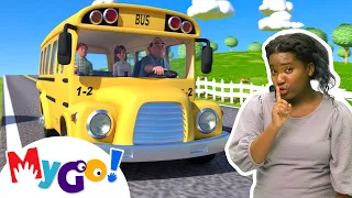 Wheels on the Bus | MyGo! Sign Language For Kids | CoComelon - Nursery Rhymes | ASL