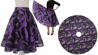 ✅ FULL CIRCLE SKIRT | Full Circular Umbrella Skirt Cutting and Stitching | DIY Full flared lehenga