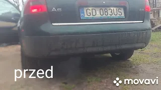 Audi a6 c5 2.4 v6 exhaust Sound przed zmiana i po zmianie wydechu końcowego