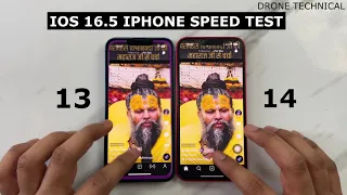 IOS 16.5 IPHONE 13 VS IPHONE 14 SPEED TEST & RAM MANAGEMENT TEST!!!