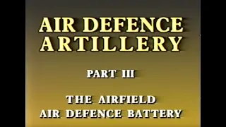 Canadian Forces - Air Defence Artillery: Part 3 - The Airfield Air Defence Battery