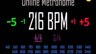 Metronomo Online - Online Metronome - 216 BPM 4/4