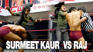 CWE | SURMEET KAUR  VS  RAJ |  #thegreatkhali  #youtubeindia  #cwe  #wrestling