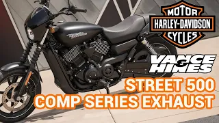 Harley Davidson Street 500 - Vance & Hines Comp Series Exhaust (Baffle Comparison) XG500