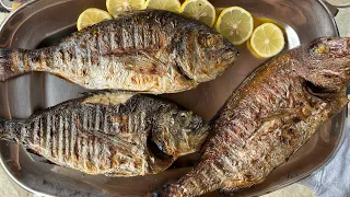 Πώς θα ψήσω ψάρια στα κάρβουνα | Grilled fish and delicious dressing.