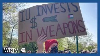 Students protest on IU campus