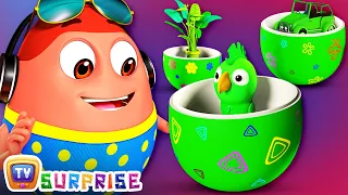 Kids play in HUGE Gumball Machine, Ball Pit and Surprise Eggs to Learn Color Green |ChuChuTV Funzone