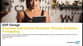 January 2024 Episode 1 - Empower Data-Driven Decisions Through Analytics Forecasting