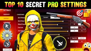 10 Secret Pro Settings 100% Working 😱 || Auto Headshot Setting in Free Fire || Best Sensitivity