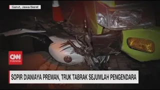 Sopir Dianiaya Preman, Truk Tabrak Sejumlah Pengendara