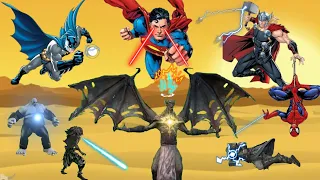الابطال الخارقين سوبرمان و باتمان و سبايدر مان و ثور فى مملكة اودين يواجهون دراكولا واشرار العالم