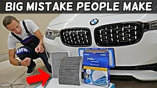 WHEN TO REPLACE CHANGE CABIN AIR FILTER ON BMW X1 X2 X3 X4 X5 X6 F10 F30 F11 F31 F32 F25 F26