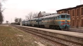 Тепловозы 2ТЭ116-1034+1259 на ст. Тапа / 2TE116-1034+1259 at Tapa station