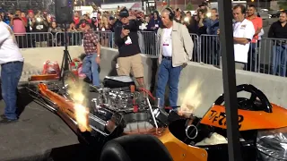 Vintage Nitro Dragsters Light up the Night