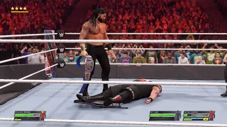 WWE 2K22 - Roman Reigns vs. Kevin Owens Last Man Standing Match - Universal Title - Royal Rumble