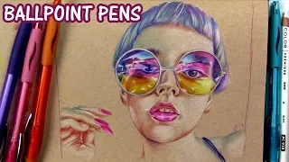 MORE BIC PENS // Drawing a portrait with ballpoint pens