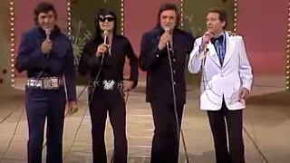 Johnny Cash, Carl Perkins, Roy Orbison, Jerry Lee Lewis on the "Johnny Cash Christmas Special"(1977)