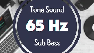 65 Hz Low-Frequency Sound for Subwoofer Testing. Tone Audio Signal. Sine Waveform